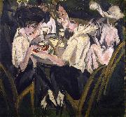 Ernst Ludwig Kirchner Im CafEgarten Germany oil painting artist